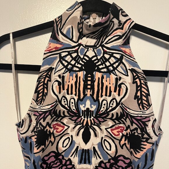 Free People Patterned Thong Bodysuit – Multicolor Print – Women’s XS - Picture 2 of 5